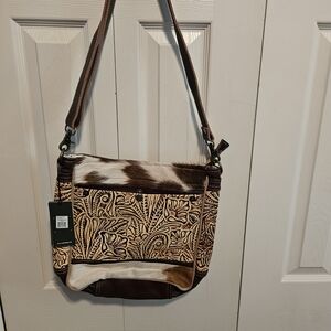 Myra Bag Brown and Cream Floral Shoulder Bag